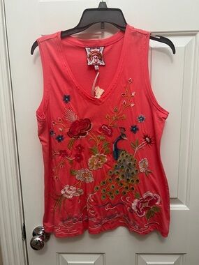 Johnny Was Celina embroidered tank top V-neck